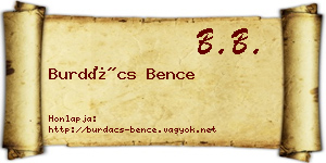 Burdács Bence névjegykártya